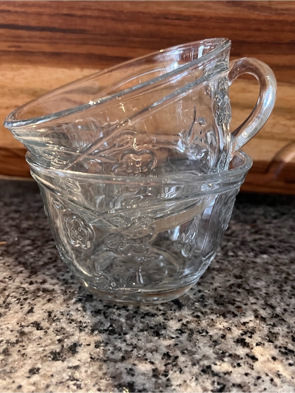 Vintage Anchor Hocking Savannah Pattern Clear Glass - Set of 6